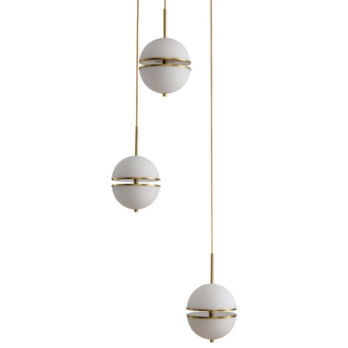 Závěsné LED svítidlo koule SFERA-3 zlatá 50 cm do obýváku a nad kuchyňský ostrůvek Step into Design