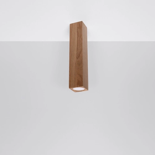 Dřevěné čtvercové stropní svítidlo KEKE 30 dub moderní do obýváku, kuchyně a ložnice SOLLUX