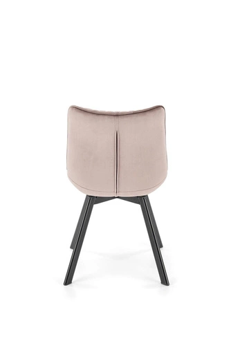 Otočená čalouněná jídelní židle z béžového veluru Veroniq Intesi moderní do jídelny a obýváku