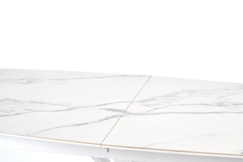 Rozkládací jídelní stůl Venores bílý mramor moderní glamour 160–200 cm Intesi