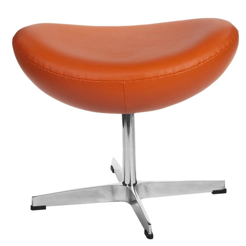 Kožený otočný taburet Jajo oranžový D2.DESIGN do obýváku moderní loftový