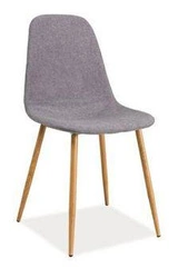 Čalouněná jídelní židle Trip šedá moderní skandinávský design dubové nohy Intesi