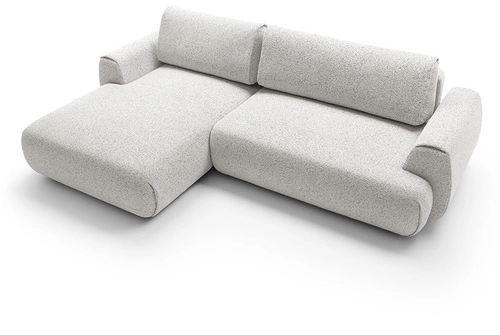 Rohová rozkládací sedačka Ljung levá šedá moderní s úložným prostorem do obýváku Intesi