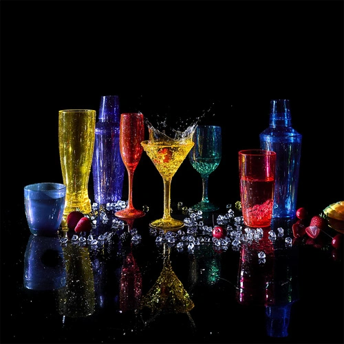 Intesi Sky koktejlová sklenice z plastu fialová 240ml moderní na drinky