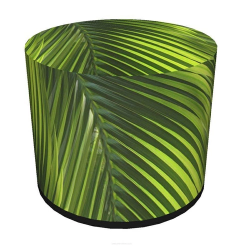 Kulatý taburet Idyll Intesi moderní čalouněný do obýváku nebo ložnice zelený 40 cm