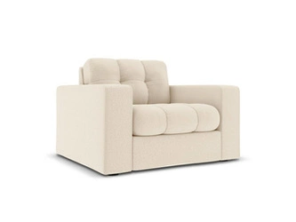 Relaxační křeslo Justin béžové glamour do obýváku s područkami sametové DKwadrat