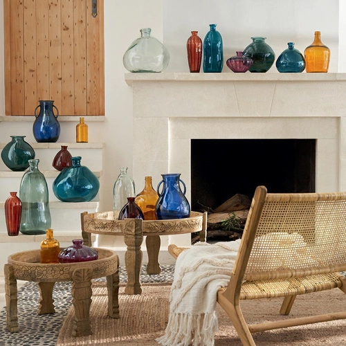 Skleněná váza Single fialová 11 cm moderní dekorativní na květiny do obýváku