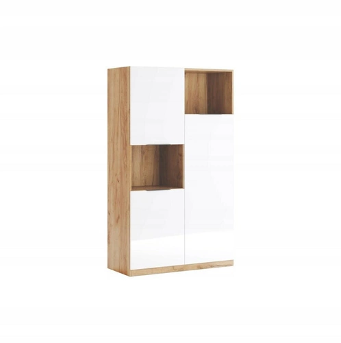 Knihovna Tissa bílý lesk dub craft moderní do obýváku a ložnice 160 cm