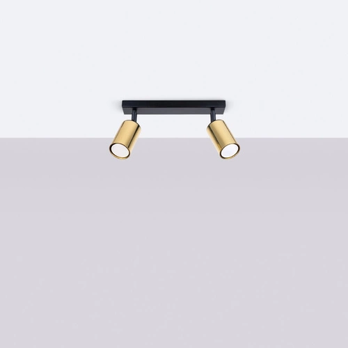 Stropní svítidlo WINX 2 černé zlaté moderní ocelové do obýváku a ložnice SOLLUX