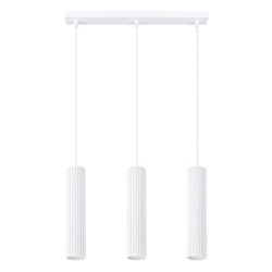 Závěsné svítidlo KARBON 3L bílé moderní nastavitelné do obýváku a nad stůl SOLLUX