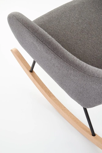 Moderní šedé čalouněné houpací křeslo Tolip do obýváku na relaxaci