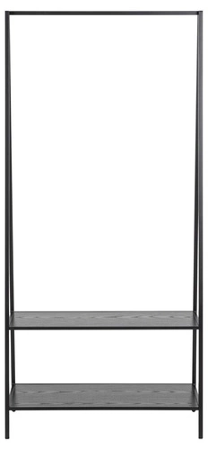 Stojanový věšák Seaford černý s policemi na boty moderní do předsíně Actona