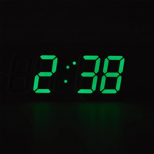 Moderní digitální LED budík Intesi bílý na noční stolek do ložnice