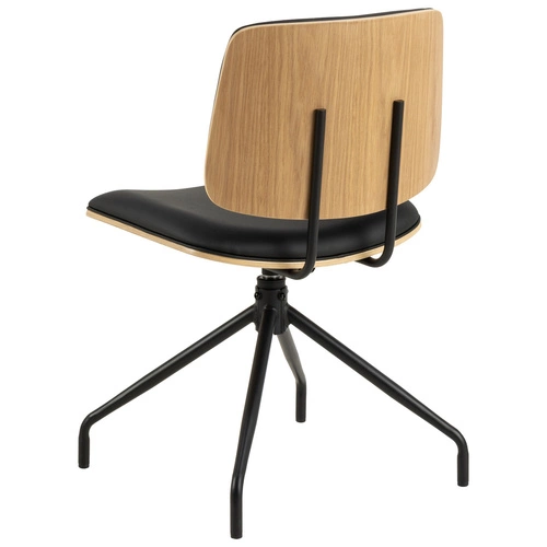 Otočná židle Owen Actona černá kůže do kanceláře a obýváku čalouněná industriální