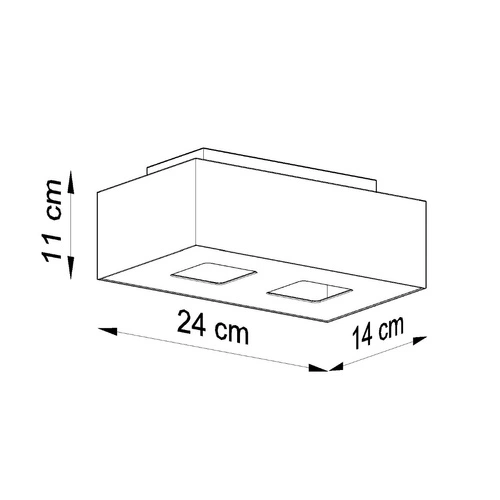 Stropní svítidlo bílé MONO 2 moderní kovové do kuchyně a obýváku Sollux 2xGU10