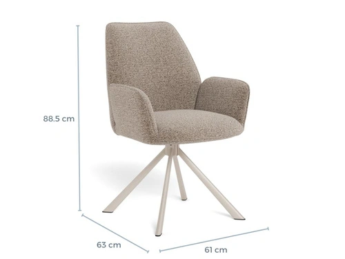 Židle Glenda béžová otočná čalouněná jídelní s područkami