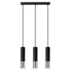 Závěsné svítidlo Loopez 3-bodové černý chrom moderní do obýváku a nad kuchyňský ostrůvek