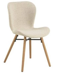 Jídelní a obývací židle Batilda skandinávská, čalouněná krémová, dubová Actona