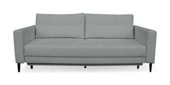 Rozkládací pohovka Lara pro 3 osoby s úložným prostorem a funkcí spaní šedá do obýváku