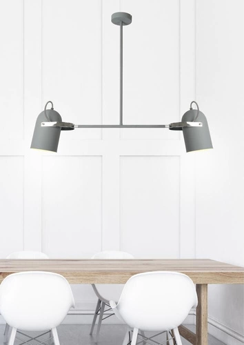 Závěsné svítidlo Gray šedé kovové 2 zdroje do obýváku a jídelny, výškově nastavitelné CANDELLUX