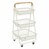 Kovový třípatrový regál na kolečkách Mayaj bílý do kuchyně, koupelny nebo kanceláře 5five
