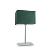 Noční lampička do ložnice AMALFI moderní se zeleným stínidlem a stříbrnou základnou LYSNE 40 cm