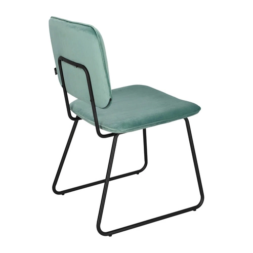 Čalouněná židle Adele Intesi sametová na lyžinách šedá moderní do jídelny a obýváku