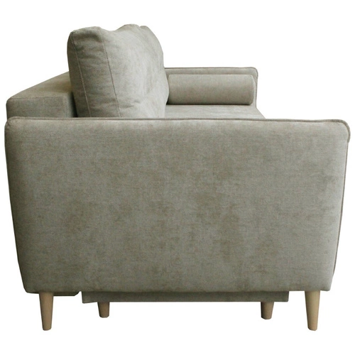 Rozkládací pohovka Lika pro 3 osoby s úložným prostorem a funkcí spaní béžová do obýváku