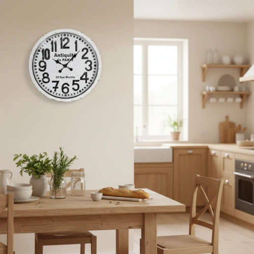 Nástěnné hodiny vintage Marin bílé 58 cm tiché do obýváku velké dekorativní Intesi