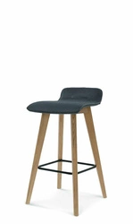 Čalouněný barový stoliček Fameg Cleo s opěrkou 75 cm do kuchyně, moderní dřevěný, na míru