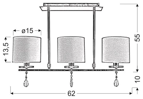 Stropní svítidlo Estera 3x40W E14 chrom