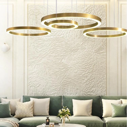 CIRCLE 60+80+80 LED mosazné závěsné svítidlo s 1 stropním držákem
