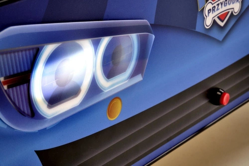 Dětská postel Psí dobrodružství s matrací a vícebarevným LED osvětlením do dětského pokoje