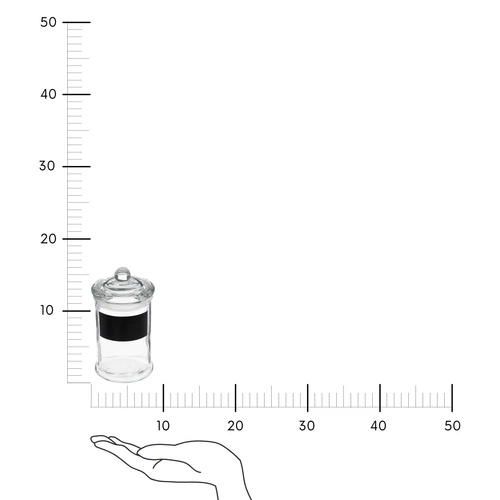 Skleněná nádoba 0,12l s černou etiketou