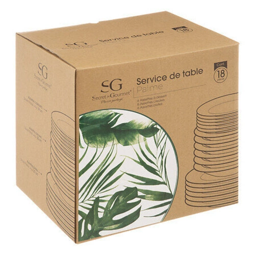 Nádobí Palme 18 kusů bílé/zelené