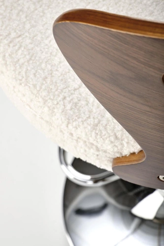 Barová židle Rubicon krémová s opěrkou, výškově nastavitelná, moderní do kuchyně a k ostrůvku Intesi