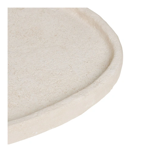 House Nordic béžový oválný cementový dekorativní podnos do obýváku 35x30 cm