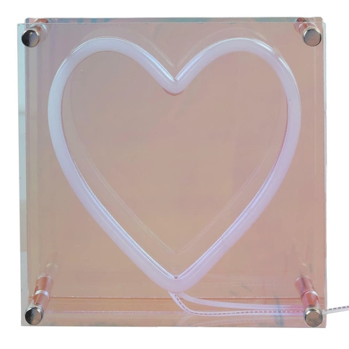LED noční lampička srdce Intesi moderní průhledná do ložnice nebo dětského pokoje
