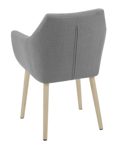 Čalouněná jídelní židle Nora Actona šedá s područkami na dubových nohách