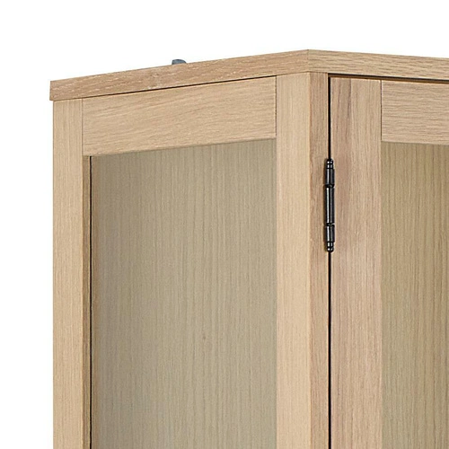 Vitrína Marte Actona dub bělený skleněná do obýváku a jídelny