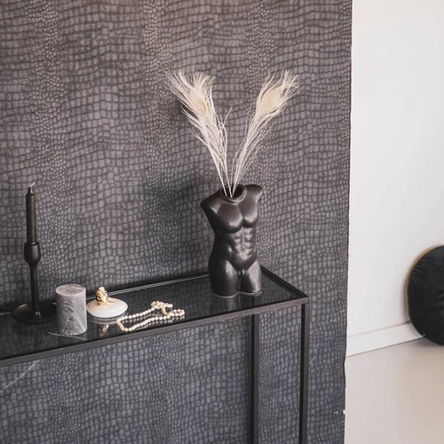 Černá keramická váza Mužský Tors moderní dekorace do obýváku HV decor 24 cm