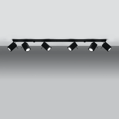 Stropní svítidlo černé Merida 6L Sollux moderní kovové do obýváku nebo kuchyně