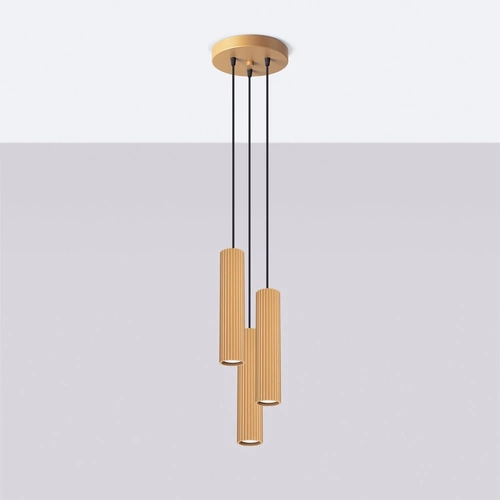 Závěsné svítidlo KARBON 3P zlaté moderní nastavitelné do obýváku a nad stůl