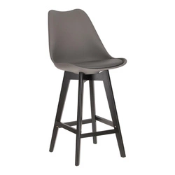 Barová židle Norden wood černá nízká PP tmavě šedá