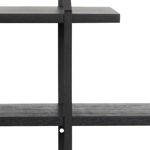 Závěsná industriální knihovna Belfast 2 černá šedá 191 cm do obývacího pokoje Actona