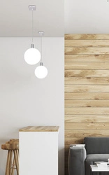 Závěsné svítidlo koule Oden moderní bílé skleněné do obýváku a ložnice 15 cm