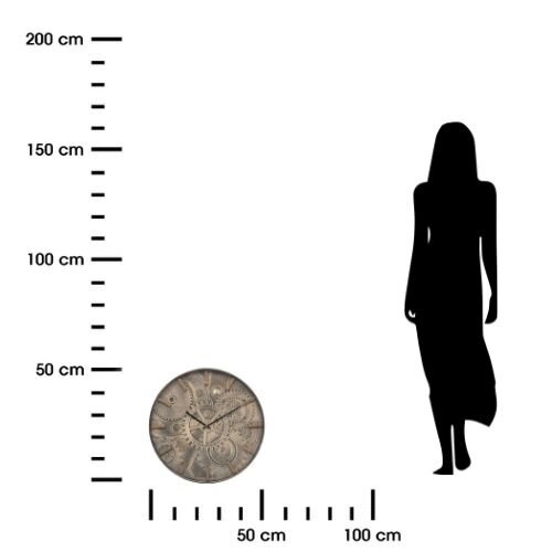 Nástěnné hodiny Deyan 50 cm hnědé moderní industriální do obýváku a ložnice Atmosphera