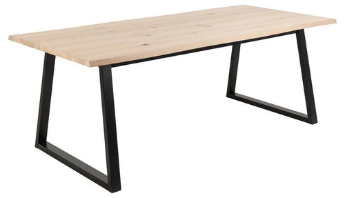 Jídelní stůl Malika 220x100 cm moderní bělený dub s černými nohami Actona