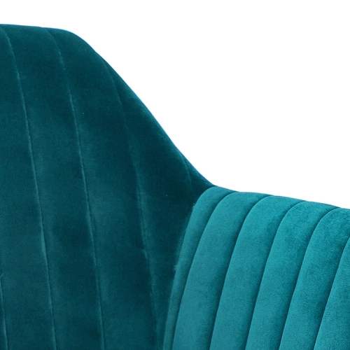 Jídelní čalouněná židle sametová Emilia Actona lahvově zelená s područkami glamour