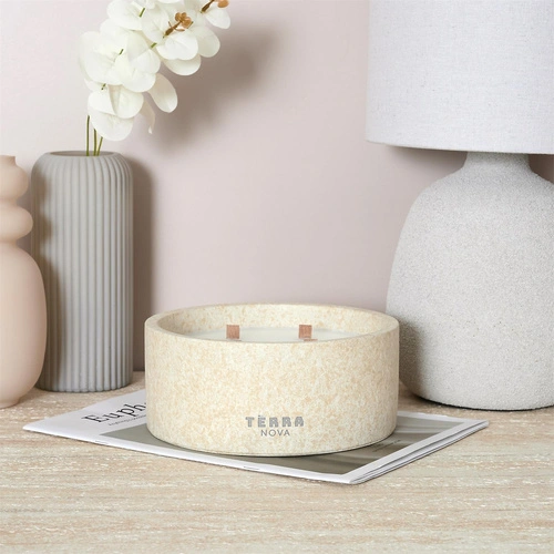 Vonná svíčka Terra Nova Intesi 4knotová béžová dekorativní 19 cm